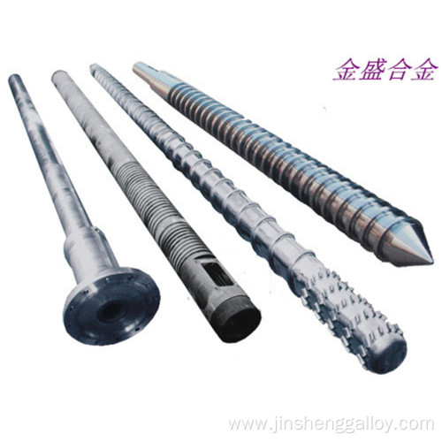 Extruder screw and barrel for PE processing extruder